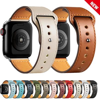 Leather Band For Apple Watch Ultra 49mm 44mm 40mm 38mm/42mm Wrist Bracelet 45/44 Mm Strap iWatch Series 8 7 3 4 5 6 Se 41mm/45mm