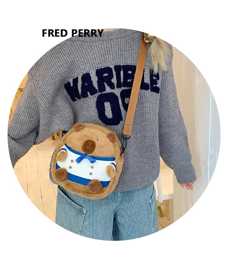 2024 Autumn/Winter Capybara Plush Women's Crossbody Bag