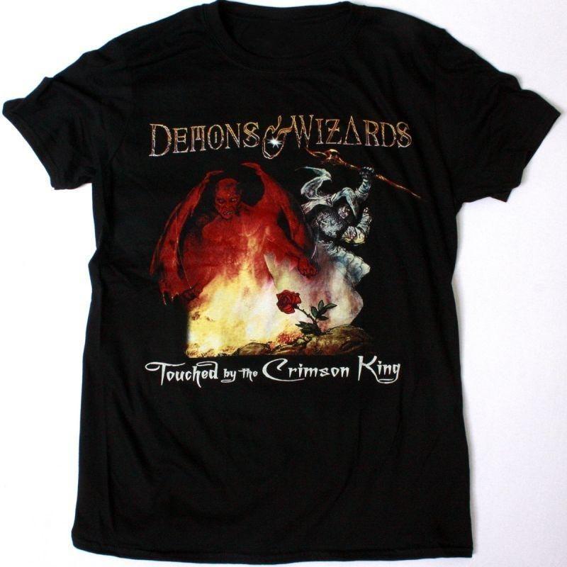 

DEMONS & WIZARDS TOUCHED BY THE CRIMSON KING T Shirt S-5XL Cotton Black BT767 Unisex T-Shirt XXL