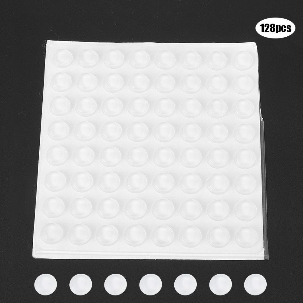 128 Piezas Almohadillas de Silicona Autoadhesivas Transparentes Antideslizantes Esterilla para Pies Protectores del Hogar 12x4mm