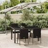 VidaXL Garden Dining Set Cushions 5pcs Black Wicker, Dining Set, Dining Set 3185001