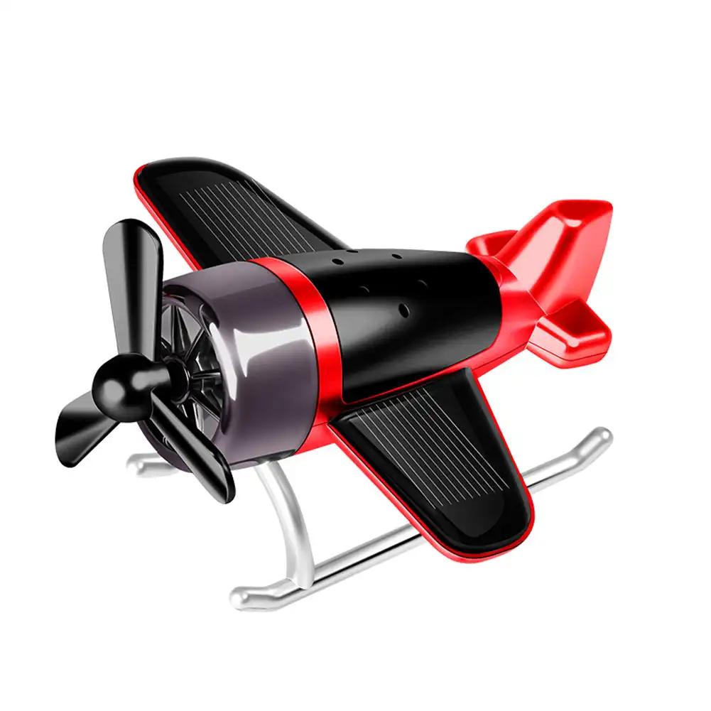 Creative Solar Aircraft Car Air Freshener Central Control Airplane Ornament Mini Decoration Car Perfume Air Freshener Fragrance