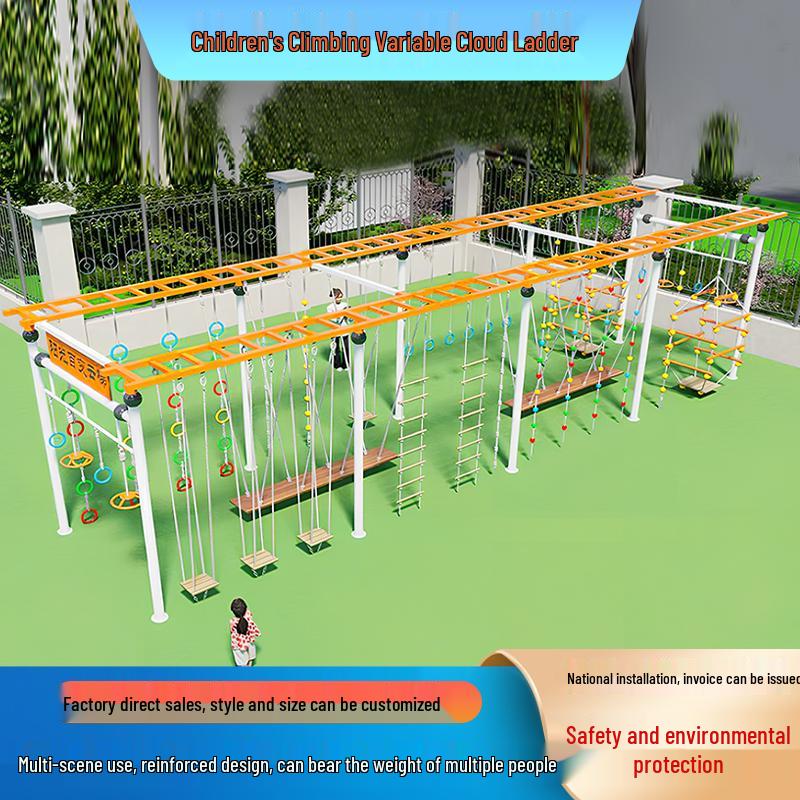 Versatile Outdoor Climbing Rope Ladder & Swings for Children's Physical Training In Kindergarten