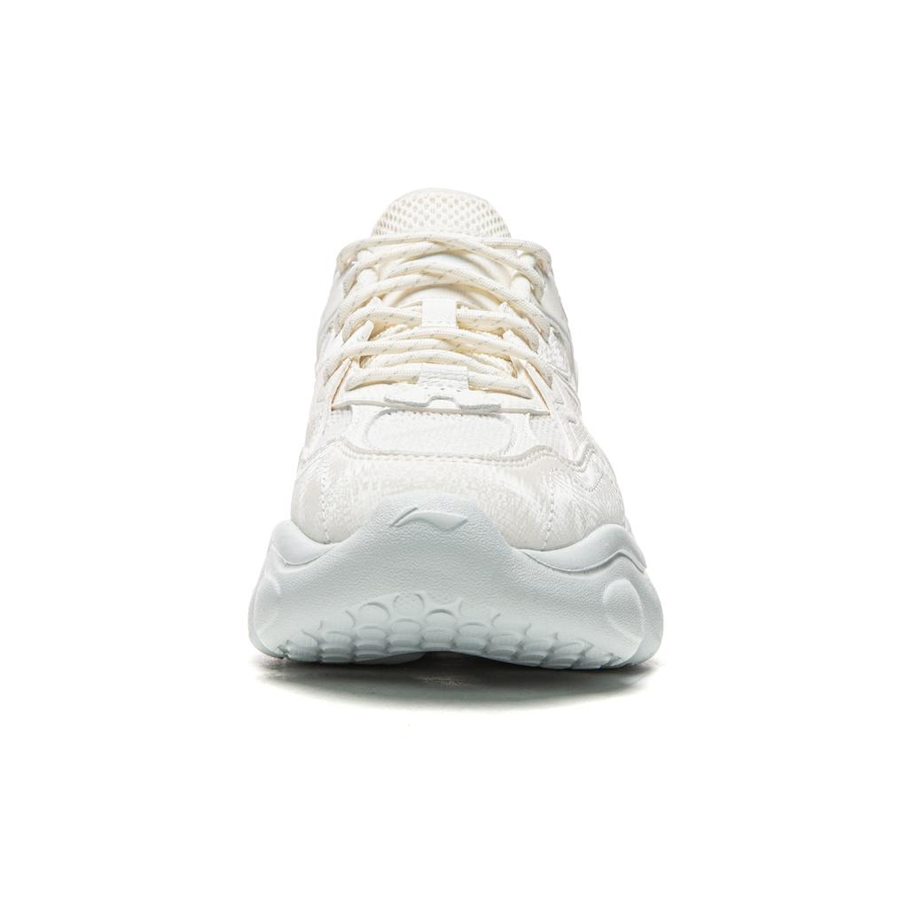 Li Ning Cloud Cushioning Slip Resistant Abrasion Resistant Lightweight Low top Casual Shoes Women's Mist White AGCW104-2