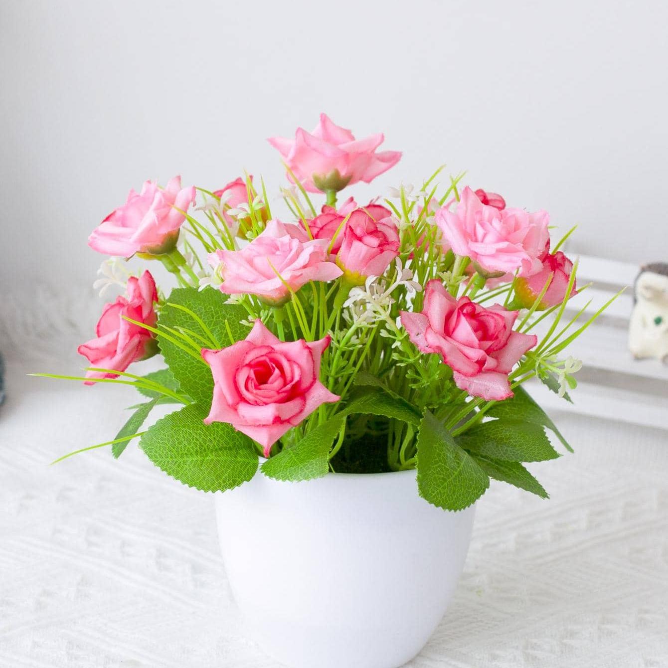 

1шт пластиковый искусственный цветок в горшке, современный поддельный орнамент в горшке для украшения стола