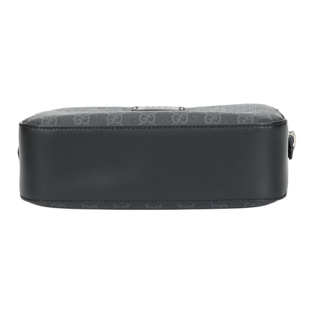 Gucci Canvas With Leather Camera Bag, Crossbody Bag, Shoulder Bag Small Mens Black Gray