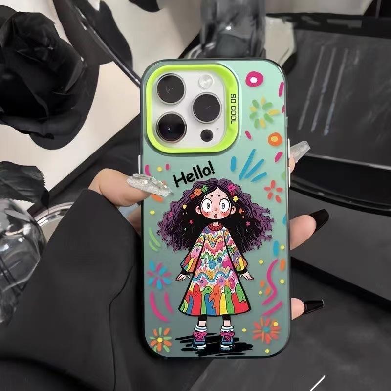 The New Curly-haired Girl Is Suitable for Iphone17 Mobile Phone Case Apple 15promax/14 Anti-drop 13pro16 Girl