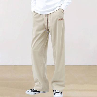 Men's Corduroy Pants New Solid Color Striaght Trousers Joggers Sports Casual Pants Streetwear Men Wide Leg Pants Lapeled Design