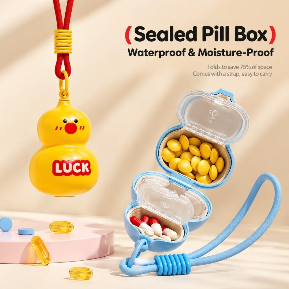 4-grid Gourd Pill Case Sealed Mini Pill Organizer New Portable Medicine Box Daily Carry