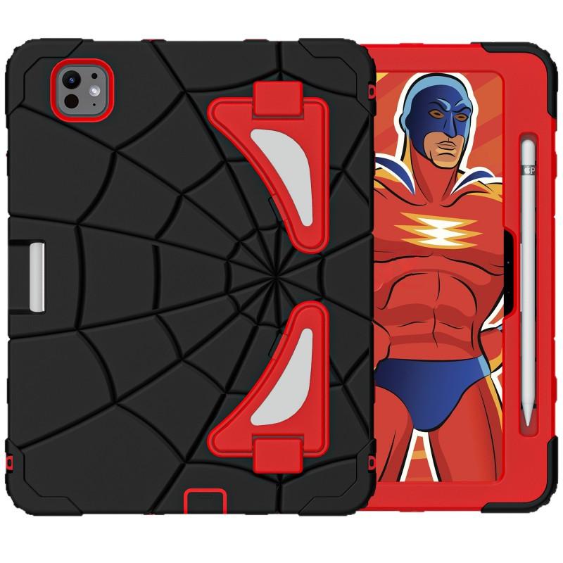 Spider-Man Silicone Case IPad Pro 11 Inch With Kickstand Shockproof Full Cover Kids Air 4 5 10th Gen