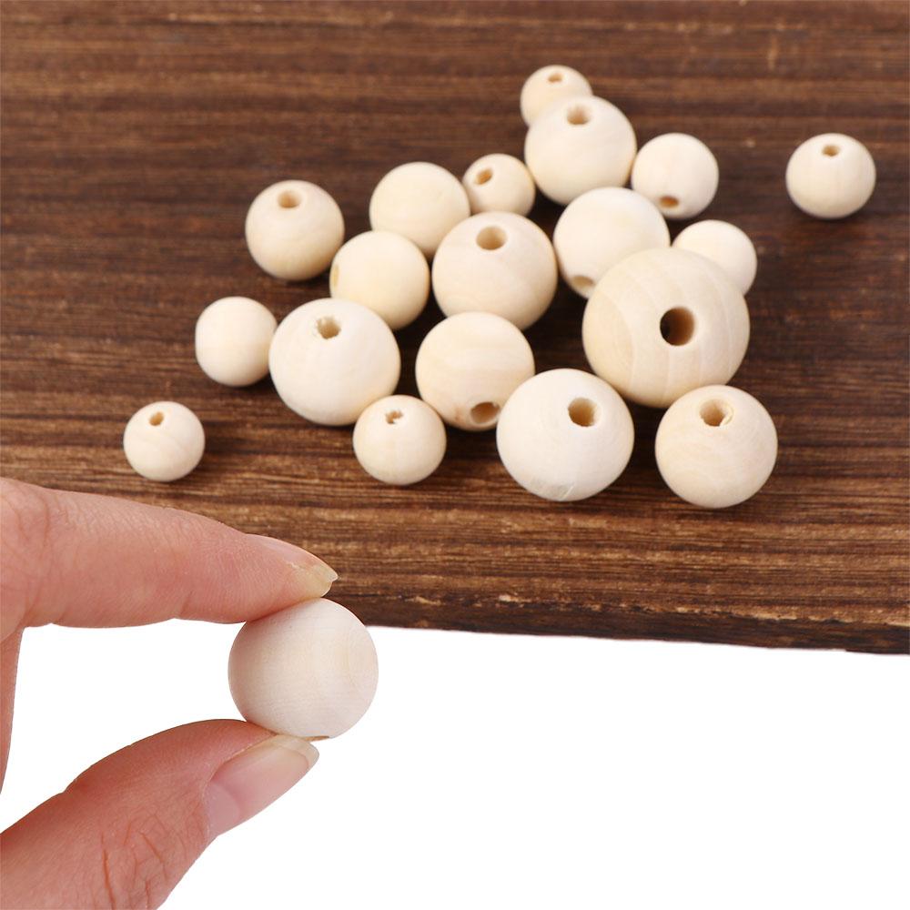 Eco-Friendly 6-25mm Wooden Bracelet Jewelry Making Lead-Free Unfinished Necklace Accessories Round Balls Wood Beads Loose Beads