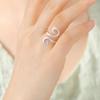 Teamer Wide Stainless Steel Ring Aesthetic Geometric Spiral Open Adjustable Finger Ring Women Minimalist Jewelry Birthday Gifts