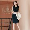 Korean Style Summer 2022 V-Neck Pleated Slimming Dress