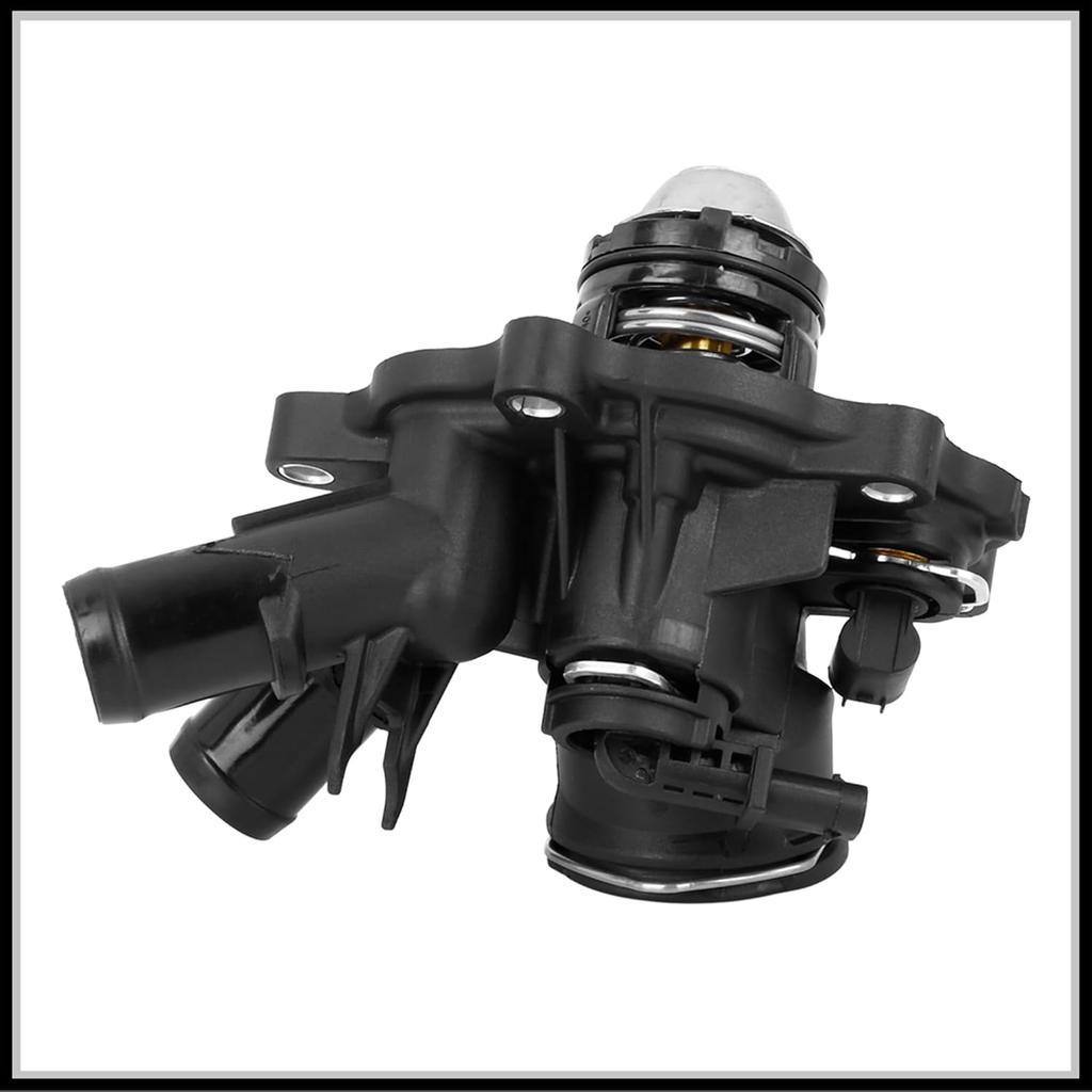 Engine Coolant Thermostat Housing Replacement for Mercedes-Benz C250 2012-2015, No.2712000315 Metal Black 1 Pc