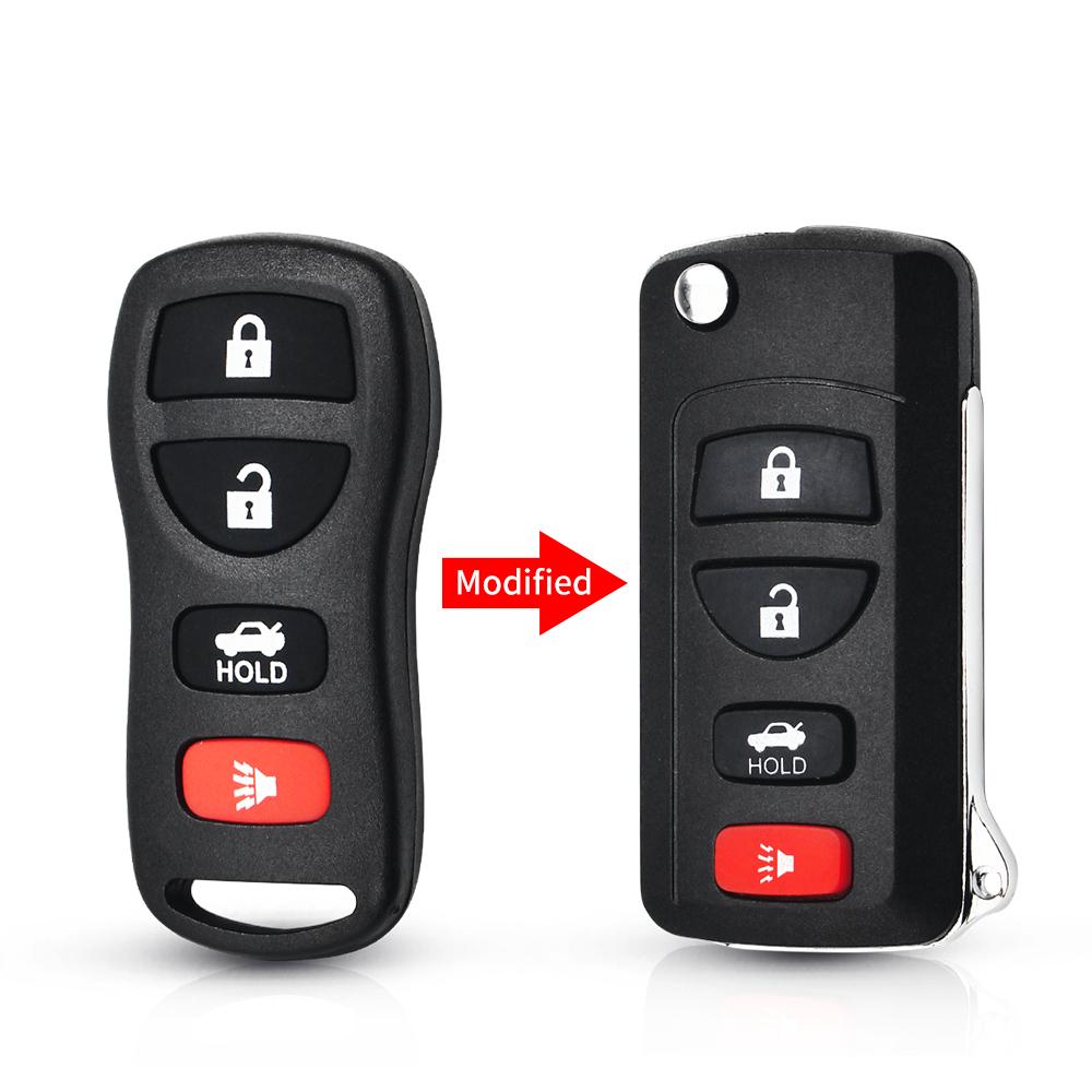 KEYYOU Modified Flip Key For NISSAN Pathfinder Titan Versa Maxima Frontier Xterra Murano INFINITI Fob 3/4BT Car Key Shell Case