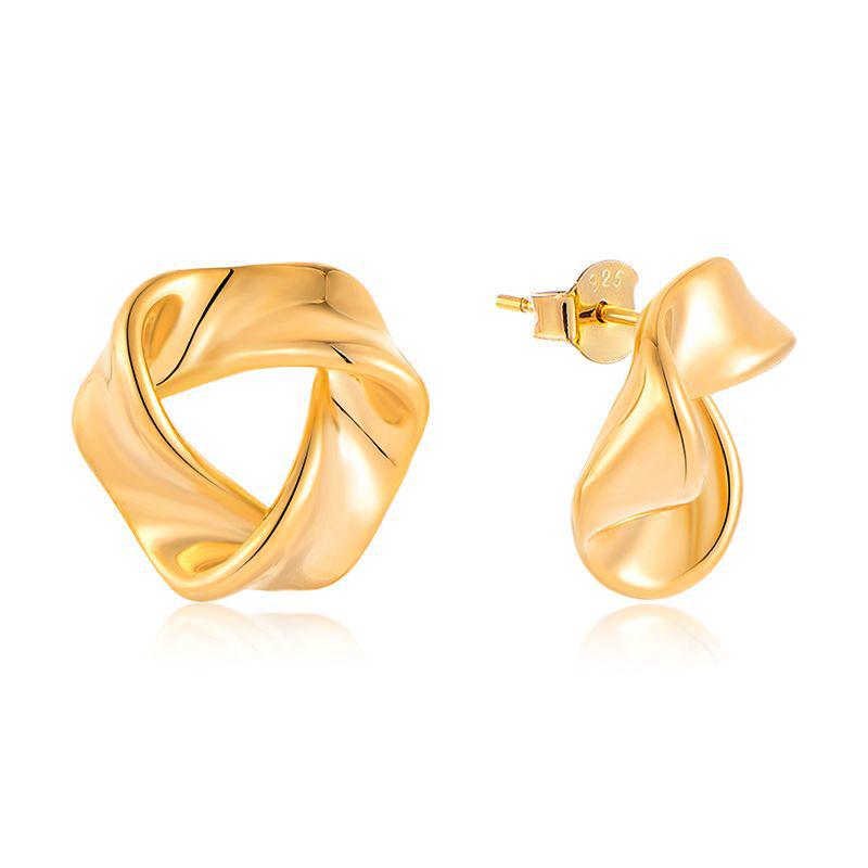 Polygon Mobius S925 Sterling Silver Geometric Earrings