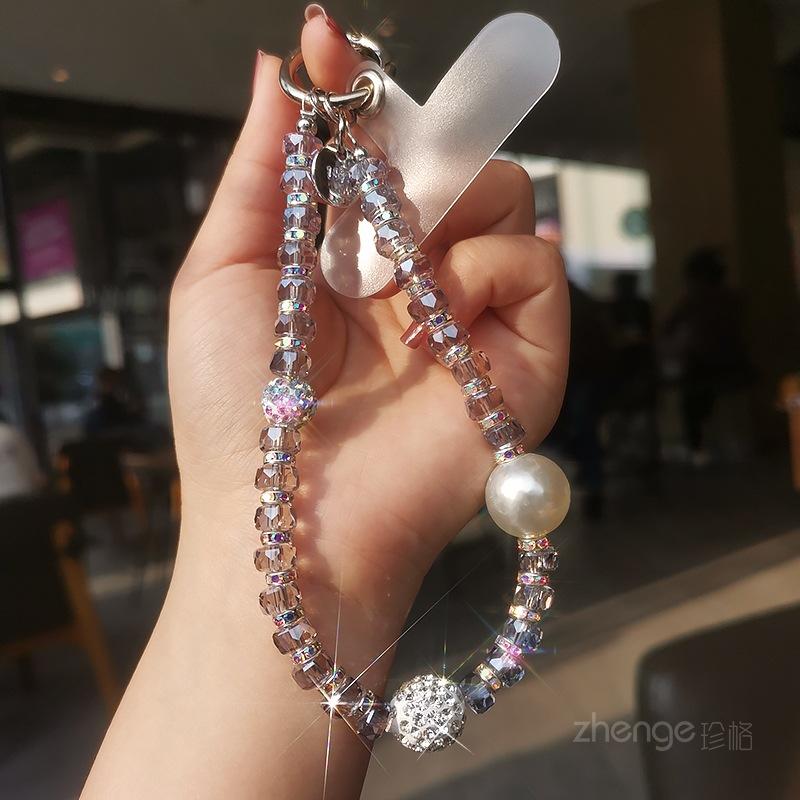 

Браслет с бриллиантовым шариком, женский стиль, простой и модный, легкая роскошь, маленькая и свежая подвесная цепочка, веревка для подвешивания мобильного телефона, короткий стиль Pack of 1 разноцветный