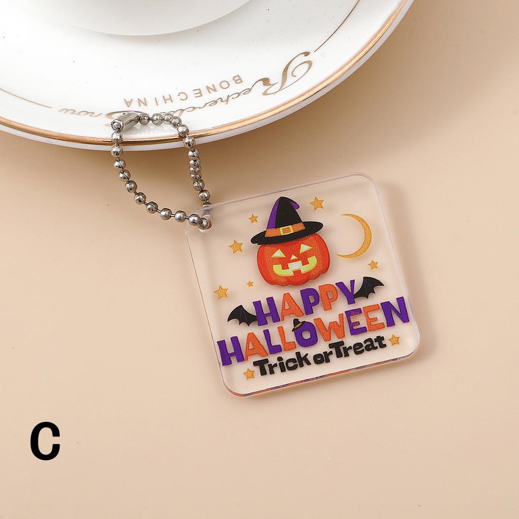 Creative Halloween Keychain Transparent Acrylic Keychain Backpack Small Pendant Cartoon Keychain