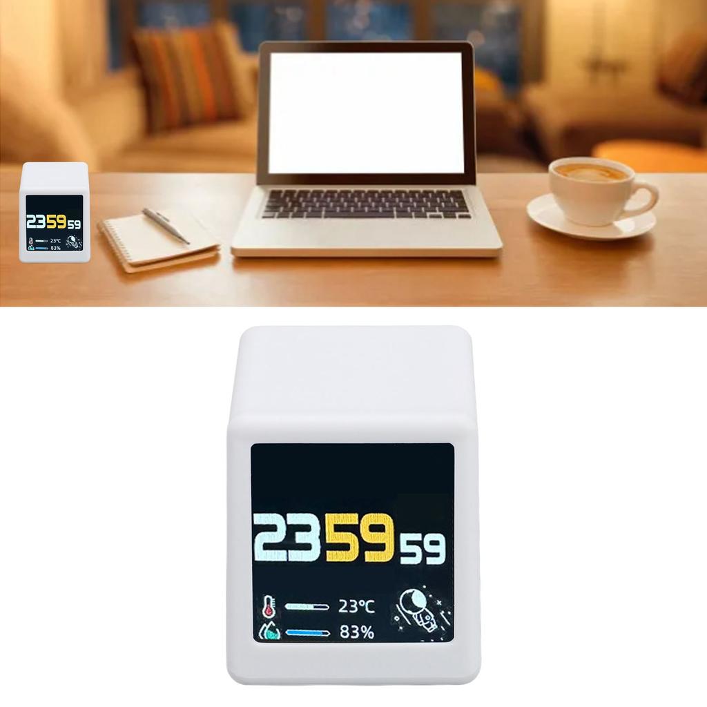 WiFi Clock for Desk Decor, Digital Clock, Wther, Stock Ticker, Photo Slideshow, Multifunctional Touch Manipulation Wther Thermometer, Sy Control