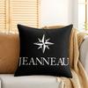 JJeanneau Yacht LOGO Cushion Cover Silky Short Plush Invisible Zipper Dustproof Sofa Pillow Case For Home Decor