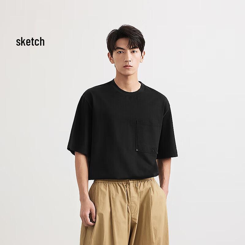CROQUIS Men's 2025 Summer Loose Fit Round Neck Short Sleeve T-Shirt