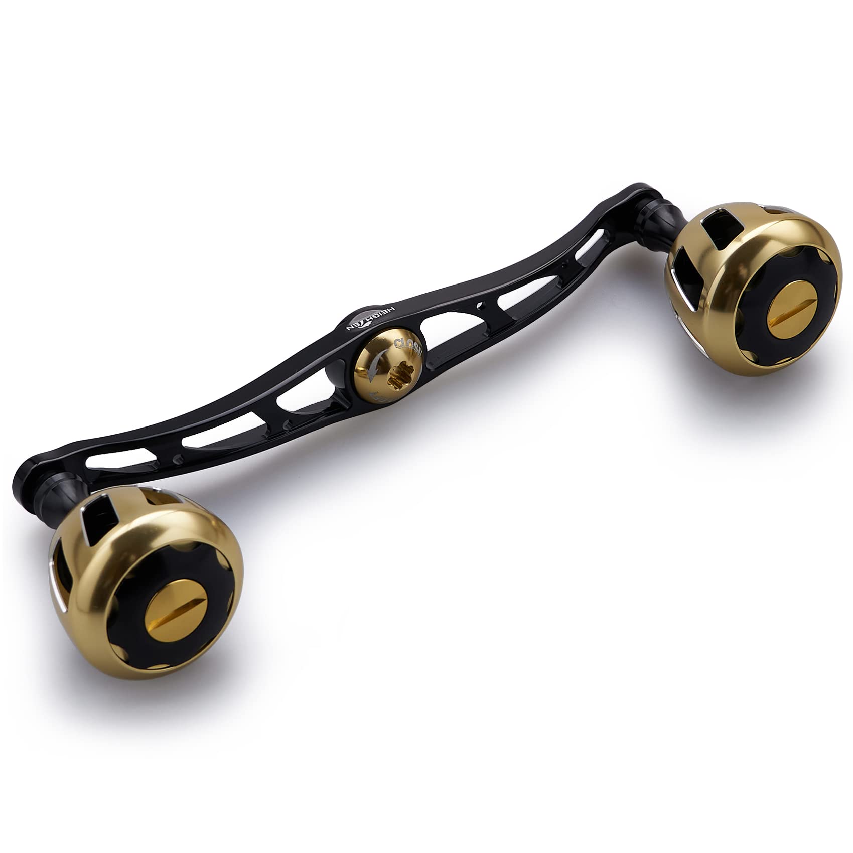 

HEIGHTEN Рукоятка катушки с 32-мм кнобом для универсальных безынерционных катушек Abu Garcia серии Wheel 130/120 мм Shimano, Daiwa, (Черное золото) (528)