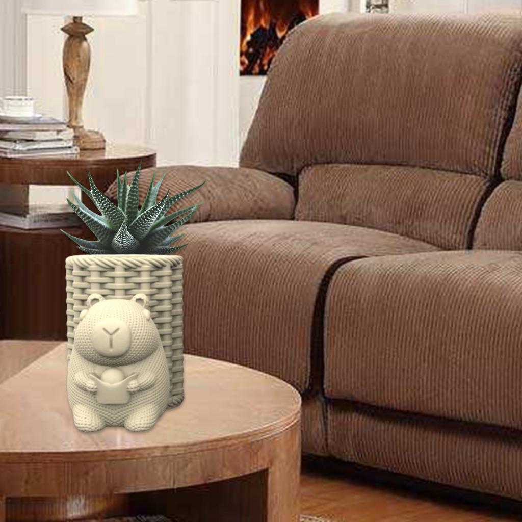 Creative Silicone Planter Mould Capybara Shape Silicone Texture for Making Unique Concrete Vases and Desk Pen Holders