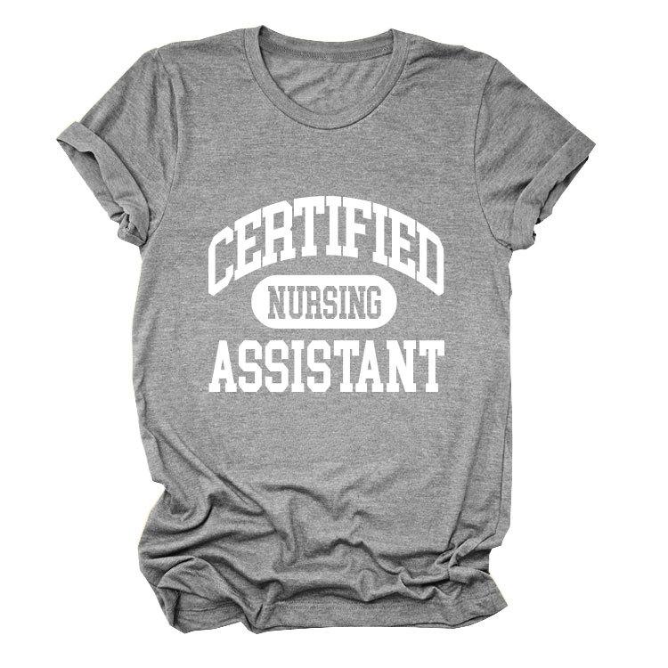 Certified nursing new short-sleeved women's fashion T-shirt large size