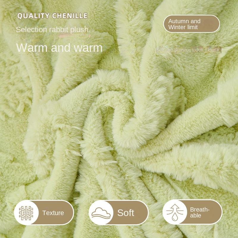 Nuovo Cuscino per Divano in Peluche di Coniglio Semplice Moderno Inverno Antiscivolo Caldo di Alta Gamma Copridivano Copertura Asciugamano