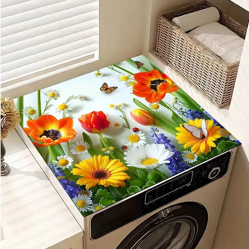Versatile Floral Dish Drying Mat Soft, Non-Slip & Super Absorbent | Perfect for Coffee Machines, Pets & Countertop Decor