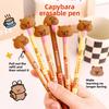 Cute Capybara Erasable Ballpoint Pen, Student Cartoon Magic Eraser Water Pen, High-Aesthetic Capybara Writing Stationery