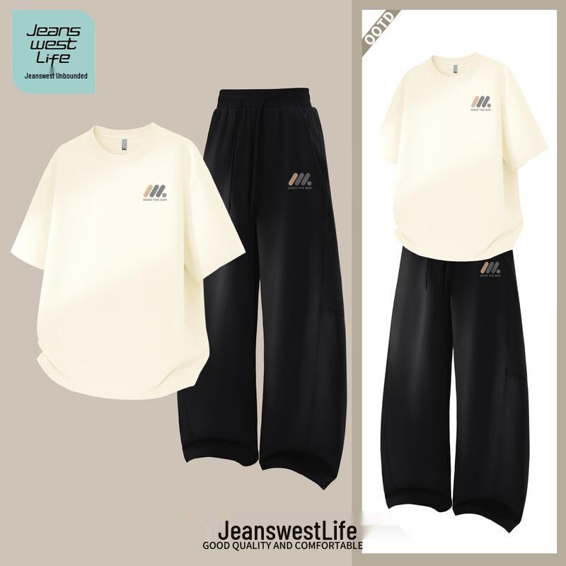 Jeanswest Men s Sporty Summer Short Sleeve  Pants Set 3XL