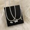 Niche Design Sense Cat Eats Fish Pendant Pearl Necklace Female Simple Personality Versatile Temperament Fashion Neck Chain Collarbone Chain