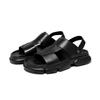 Slippers Men's Summer Outer Wear Ins Trendy British Style Black One-word Sandals Casual Thick Bottom Height Increase Two Wear 8608-R
