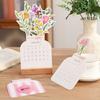 Wooden Base 2026 Desktop Calendar Detachable Base Vase Shaped Bloomy Flowers Desk Calendar DIY Floral Theme Standing Calendar