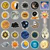 50 Retro Fantasy Sun Moon Star Cloud Stickers - Waterproof Cartoon Decor for Car, Tablet, Helmet