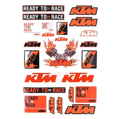 Samolepky Replika Ktm 18x26cm List Ready To Race Střední Motokros