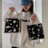 Korean Ins Cute Handbag Women's Summer New Style Student Hand Lunch Box Lunch Box Lunch Bag Outdoor Snack Bag Trendy