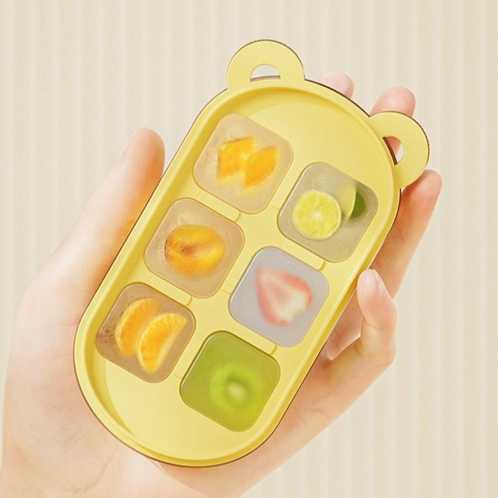 with Cover Little Bear Ice Grid Food Grade Ice Grid Tray Silicone Ice Cube Mold Summer Drink