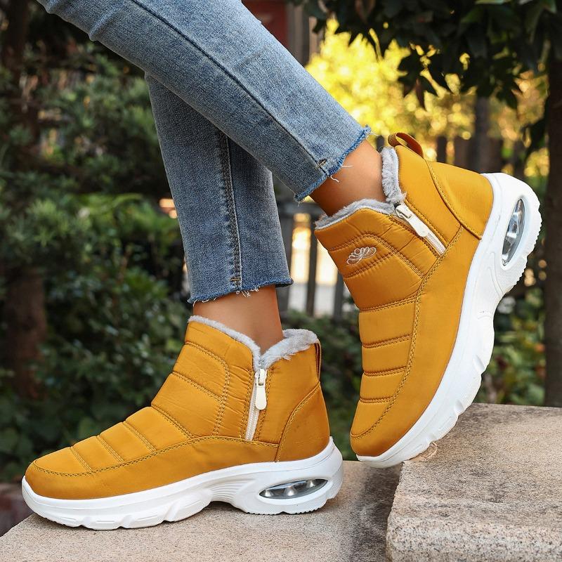 Cotton shoes women's new large size air cushion snow boots outdoor cold-proof men's and women's velvet thickened cotton boots