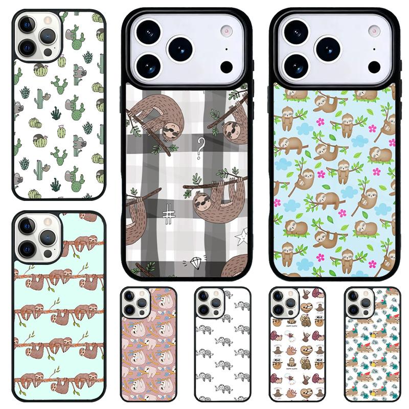Cute Baby Sloth Phone Case for iPhone 17 Air 16 15 11 12 14 13 Pro Max Shockproof Cover