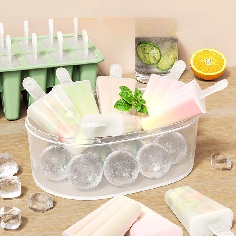 Popsicle Molds Silicone 10 Cavity Popsicle Trays Freezer,Homemade Ice Cream Molds,Large Ice Pop Maker,Reusable Ice Lolly Mould