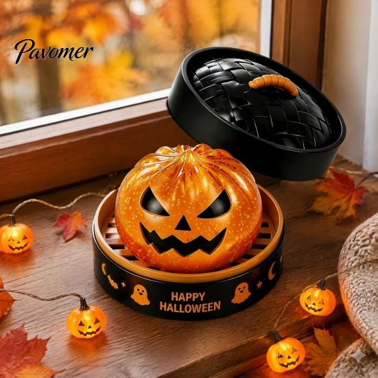 Skeleton Dumpling Toy 1/5/6Pcs Halloween Squeezing with Steamer, Pumpkin Ghost Eyeball Bun Stress Relief for Kids Adults, Party Favors