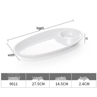 Assiette à raviolis compartimentée en mélamine AVADEN avec coupelle à sauce