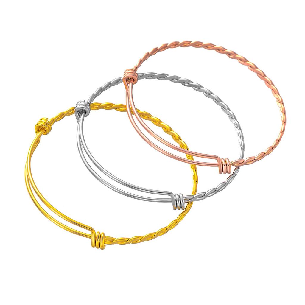 Cross-Border Exclusive Stainless Steel Twisted Rope Sliding Bangle, Retractable Bracelet Jewelry.