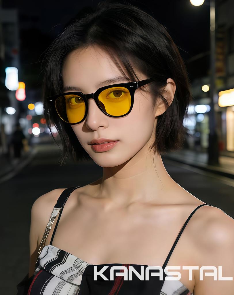 Night Driving Yellow TR90 Yellow Night Unisex [KANASTAL] Sunglasses, Lens, Frame, Ultra-lightweight, UV400, Glasses, Sports, Driving, Cycling, Car,