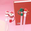 Christmas New Year Theme Cute Straw Dust Cap Dust Plug Detachable Doll Cute Straw Dust Cover Glass Stainless Steel Straw Cover