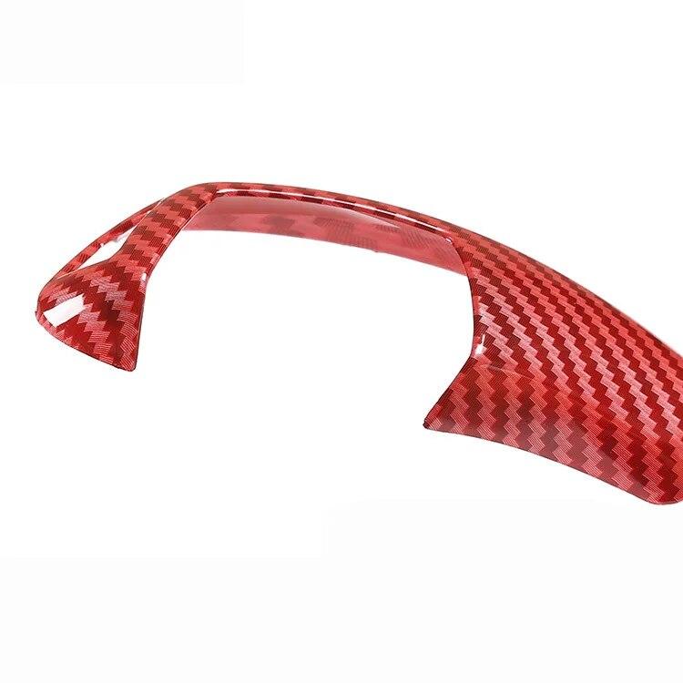 Car Interior Red Carbon Fiber ABS Gear Shift Handle Sleeve Button Cover Stickers For BMW F20 F30 F10 F32 F25 X5 F15 X6 F16 LHD
