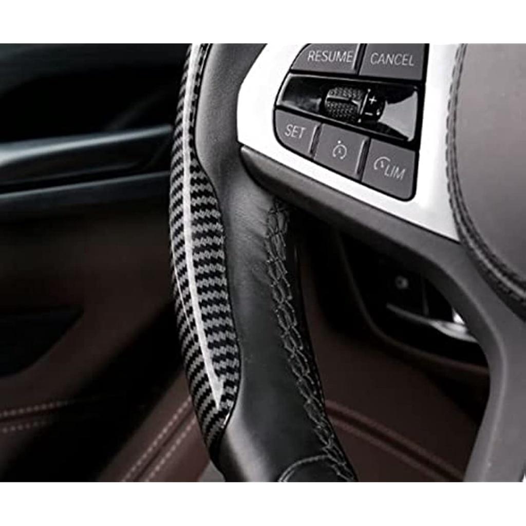 Auto-Lenkrad-Abdeckung, Karbonfaser, universell für Automobile, Karbonfaser, Auto-Lenkrad-Abdeckung, rutschfest, Auto-Radschutz, 38 cm(15"")