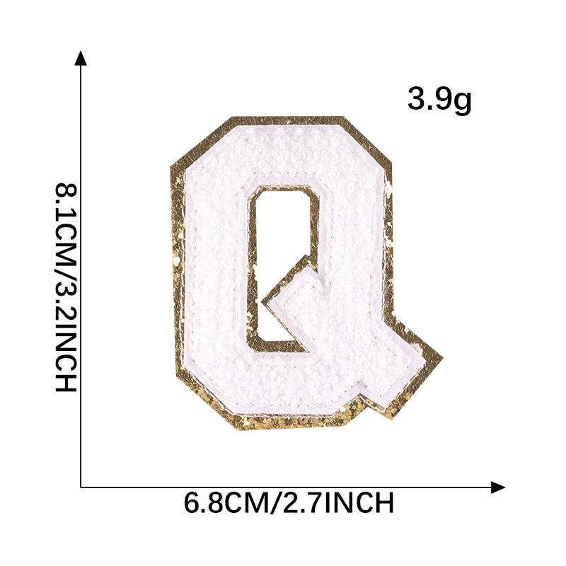 Embroidery Label Towel Embroidery Colored English Letter Patch Clothing Accessories Gold Edge Sticker Embroidery Chenille Embroidery Cloth Sticker